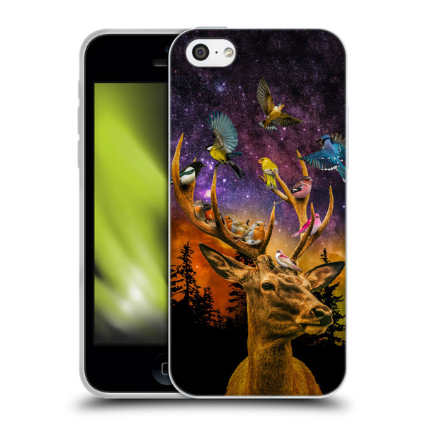 Dave Loblaw Animals Deer and Birds Soft Gel Case for Apple iPhone 5c