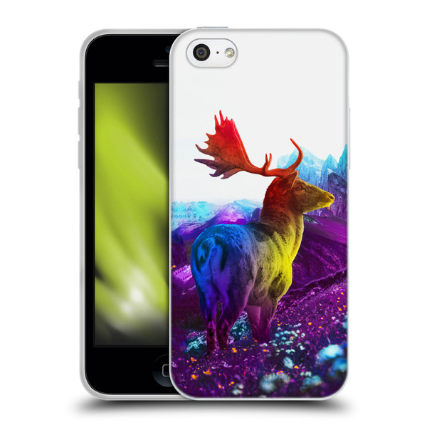 Dave Loblaw Animals Purple Mountain Deer Soft Gel Case for Apple iPhone 5c