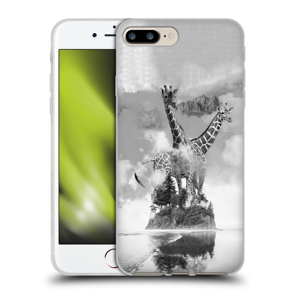 Dave Loblaw Animals Giraffe In The Mist Soft Gel Case for Apple iPhone 7 Plus / iPhone 8 Plus