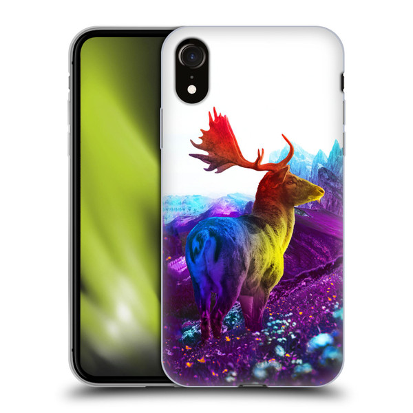 Dave Loblaw Animals Purple Mountain Deer Soft Gel Case for Apple iPhone XR