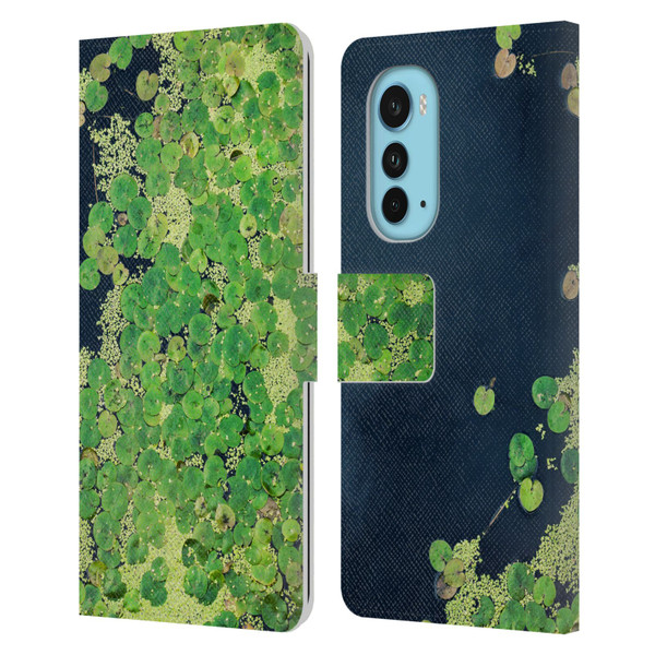 Dorit Fuhg Forest Lotus Leaves Leather Book Wallet Case Cover For Motorola Edge (2022)