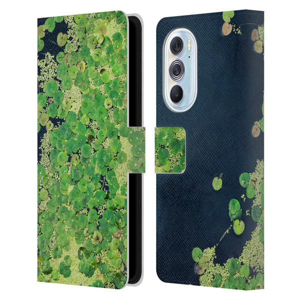 Dorit Fuhg Forest Lotus Leaves Leather Book Wallet Case Cover For Motorola Edge X30