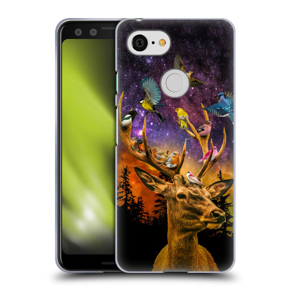 Dave Loblaw Animals Deer and Birds Soft Gel Case for Google Pixel 3