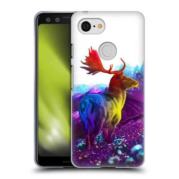 Dave Loblaw Animals Purple Mountain Deer Soft Gel Case for Google Pixel 3