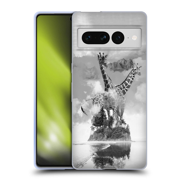 Dave Loblaw Animals Giraffe In The Mist Soft Gel Case for Google Pixel 7 Pro