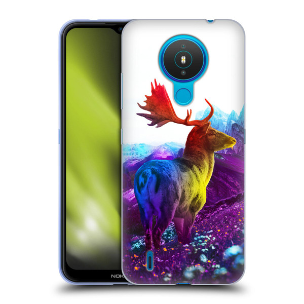 Dave Loblaw Animals Purple Mountain Deer Soft Gel Case for Nokia 1.4