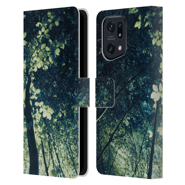 Dorit Fuhg Forest Tree Leather Book Wallet Case Cover For OPPO Find X5 Pro