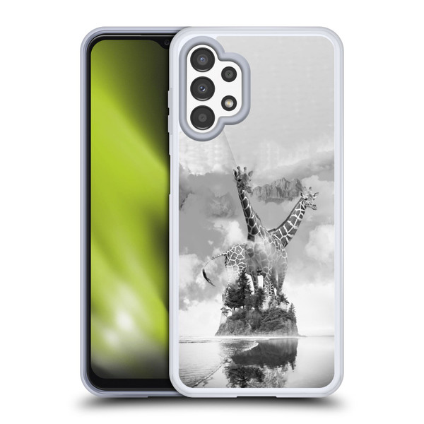 Dave Loblaw Animals Giraffe In The Mist Soft Gel Case for Samsung Galaxy A13 (2022)