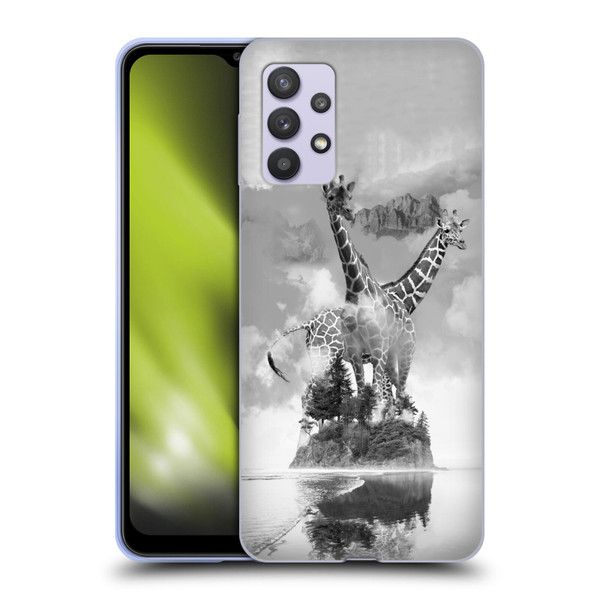 Dave Loblaw Animals Giraffe In The Mist Soft Gel Case for Samsung Galaxy A32 5G / M32 5G (2021)