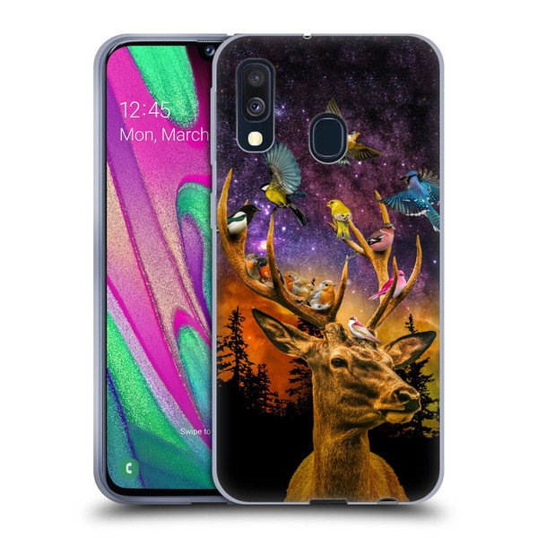 Dave Loblaw Animals Deer and Birds Soft Gel Case for Samsung Galaxy A40 (2019)