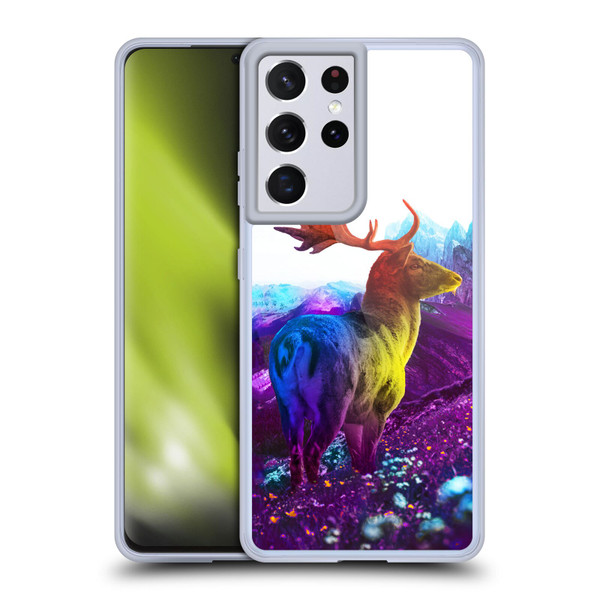 Dave Loblaw Animals Purple Mountain Deer Soft Gel Case for Samsung Galaxy S21 Ultra 5G