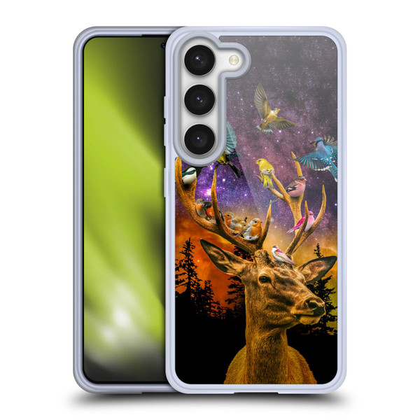 Dave Loblaw Animals Deer and Birds Soft Gel Case for Samsung Galaxy S23 5G