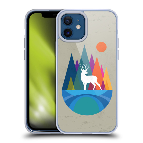 Dave Loblaw Contemporary Art Mountain Deer Soft Gel Case for Apple iPhone 12 / iPhone 12 Pro
