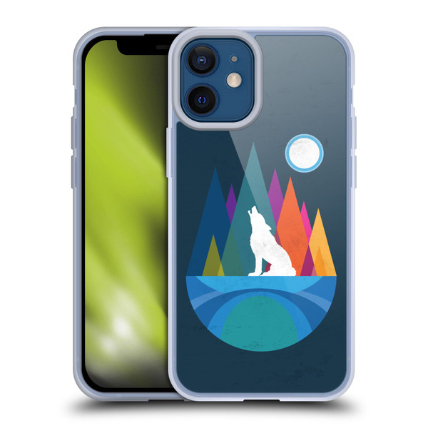 Dave Loblaw Contemporary Art Wolf Mountain With Texture Soft Gel Case for Apple iPhone 12 Mini