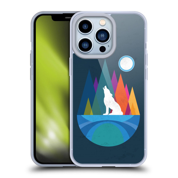 Dave Loblaw Contemporary Art Wolf Mountain With Texture Soft Gel Case for Apple iPhone 13 Pro