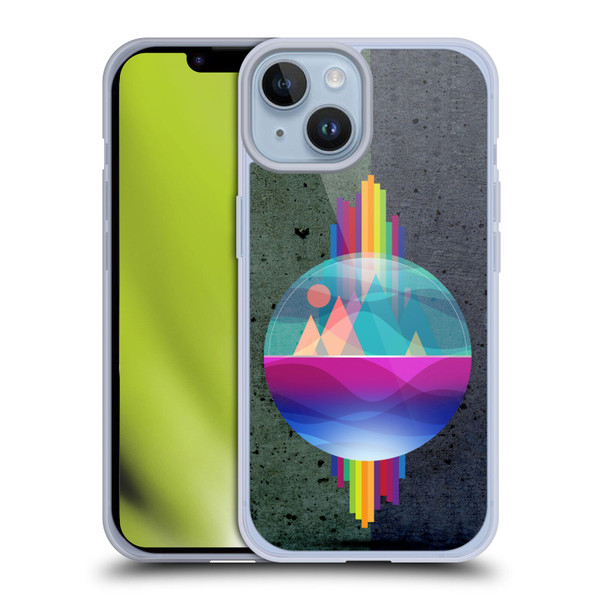 Dave Loblaw Contemporary Art Mountains Under The Dome Soft Gel Case for Apple iPhone 14