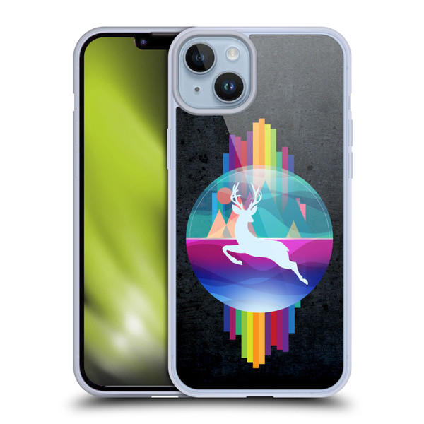 Dave Loblaw Contemporary Art Deer In Dome Soft Gel Case for Apple iPhone 14 Plus