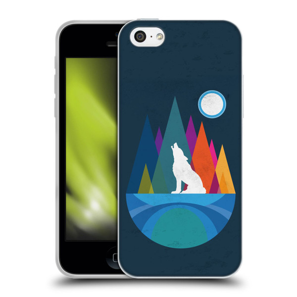 Dave Loblaw Contemporary Art Wolf Mountain With Texture Soft Gel Case for Apple iPhone 5c