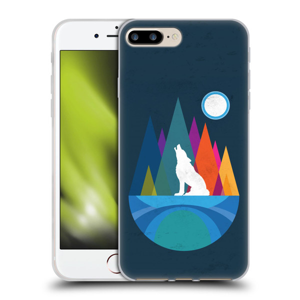 Dave Loblaw Contemporary Art Wolf Mountain With Texture Soft Gel Case for Apple iPhone 7 Plus / iPhone 8 Plus