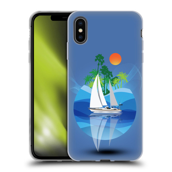 Dave Loblaw Contemporary Art Tropical Waters Soft Gel Case for Apple iPhone XS Max