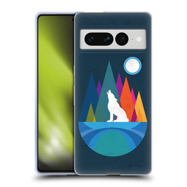 Dave Loblaw Contemporary Art Wolf Mountain With Texture Soft Gel Case for Google Pixel 7 Pro