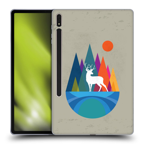 Dave Loblaw Contemporary Art Mountain Deer Soft Gel Case for Samsung Galaxy Tab S8 Plus