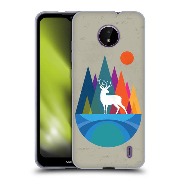 Dave Loblaw Contemporary Art Mountain Deer Soft Gel Case for Nokia C10 / C20