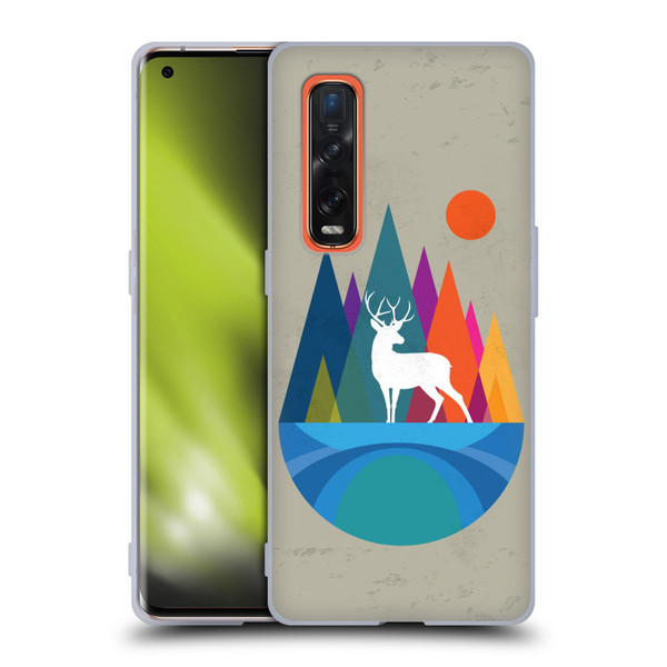 Dave Loblaw Contemporary Art Mountain Deer Soft Gel Case for OPPO Find X2 Pro 5G