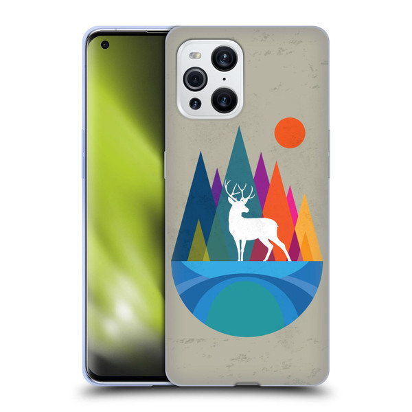 Dave Loblaw Contemporary Art Mountain Deer Soft Gel Case for OPPO Find X3 / Pro
