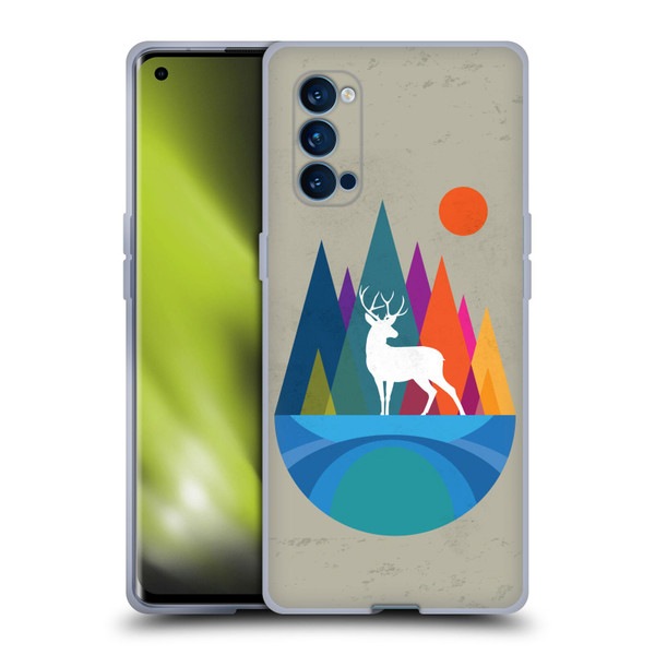 Dave Loblaw Contemporary Art Mountain Deer Soft Gel Case for OPPO Reno 4 Pro 5G
