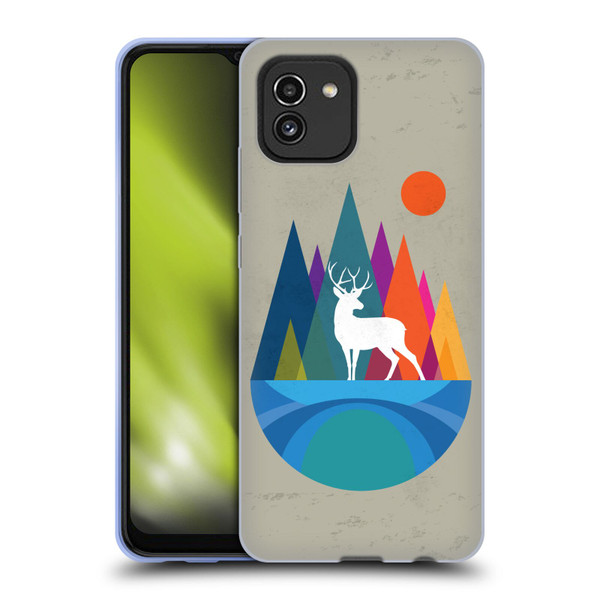 Dave Loblaw Contemporary Art Mountain Deer Soft Gel Case for Samsung Galaxy A03 (2021)