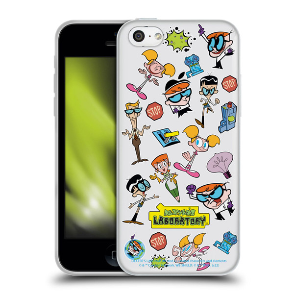 Dexter's Laboratory Graphics Icons Soft Gel Case for Apple iPhone 5c