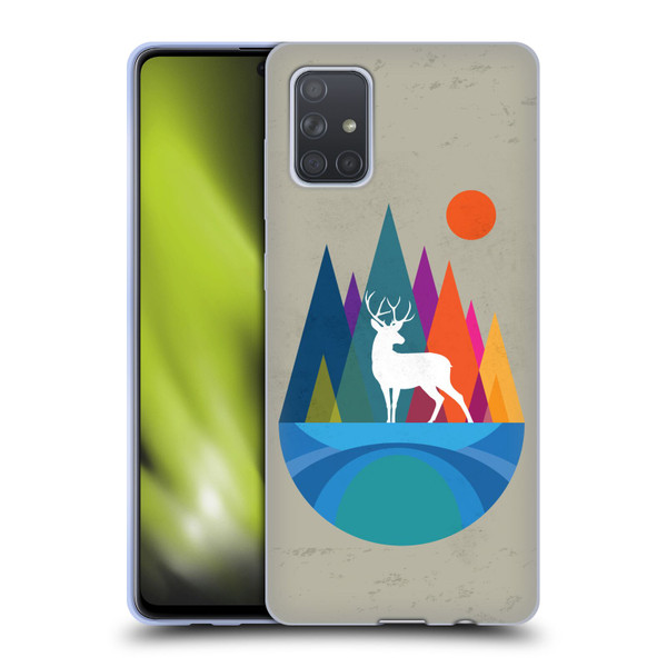 Dave Loblaw Contemporary Art Mountain Deer Soft Gel Case for Samsung Galaxy A71 (2019)