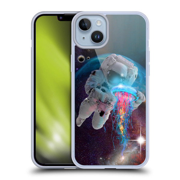 Dave Loblaw Jellyfish Astronaut And Jellyfish Soft Gel Case for Apple iPhone 14 Plus