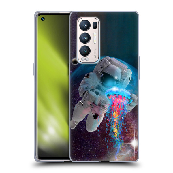 Dave Loblaw Jellyfish Astronaut And Jellyfish Soft Gel Case for OPPO Find X3 Neo / Reno5 Pro+ 5G