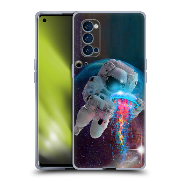 Dave Loblaw Jellyfish Astronaut And Jellyfish Soft Gel Case for OPPO Reno 4 Pro 5G