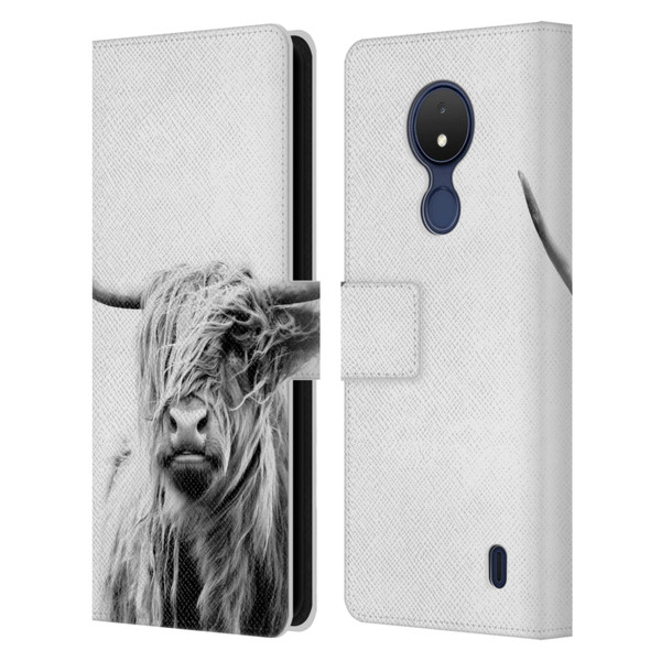 Dorit Fuhg Travel Stories Portrait of a Highland Cow Leather Book Wallet Case Cover For Nokia C21