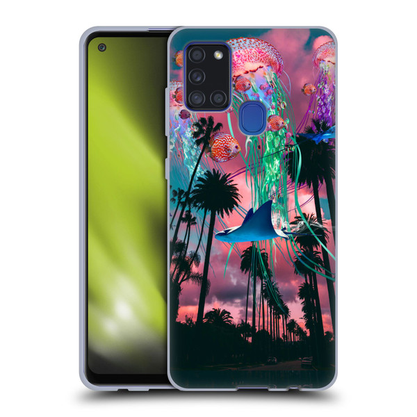 Dave Loblaw Jellyfish California Dreamin Jellyfish Soft Gel Case for Samsung Galaxy A21s (2020)