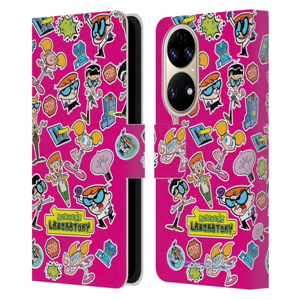 Dexter's Laboratory Graphics Icons Leather Book Wallet Case Cover For Huawei P50