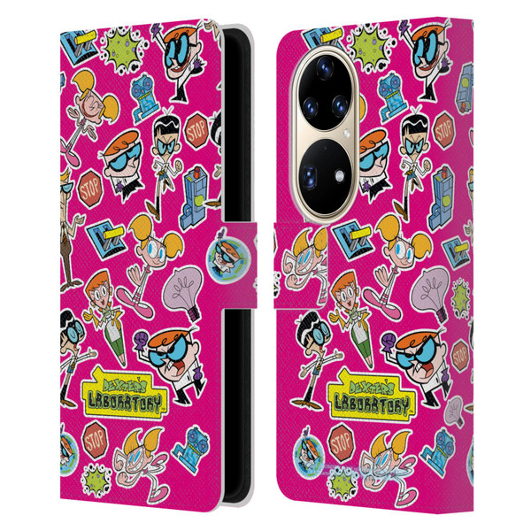 Dexter's Laboratory Graphics Icons Leather Book Wallet Case Cover For Huawei P50 Pro