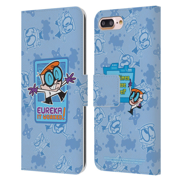 Dexter's Laboratory Graphics It Worked Leather Book Wallet Case Cover For Apple iPhone 7 Plus / iPhone 8 Plus