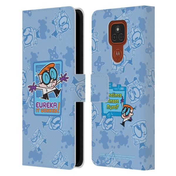 Dexter's Laboratory Graphics It Worked Leather Book Wallet Case Cover For Motorola Moto E7 Plus
