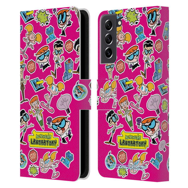 Dexter's Laboratory Graphics Icons Leather Book Wallet Case Cover For Samsung Galaxy S21 FE 5G