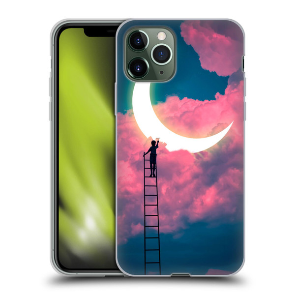 Dave Loblaw Sci-Fi And Surreal Boy Painting Moon Clouds Soft Gel Case for Apple iPhone 11 Pro