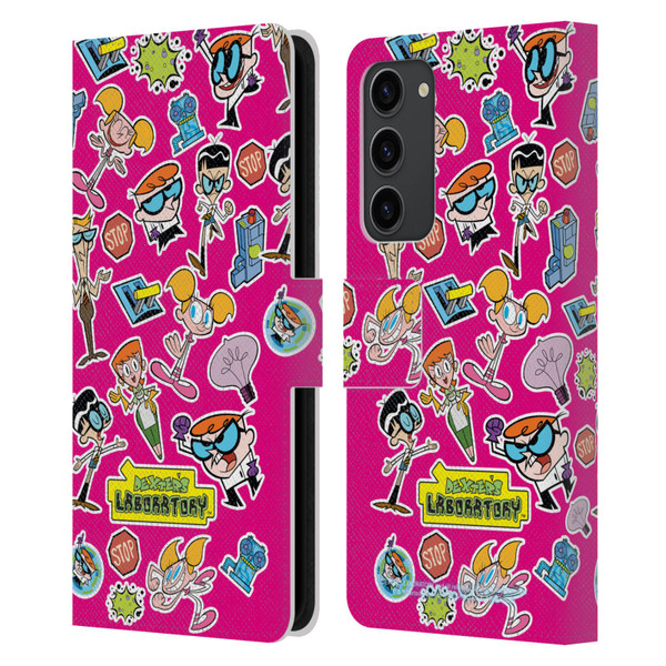 Dexter's Laboratory Graphics Icons Leather Book Wallet Case Cover For Samsung Galaxy S23+ 5G