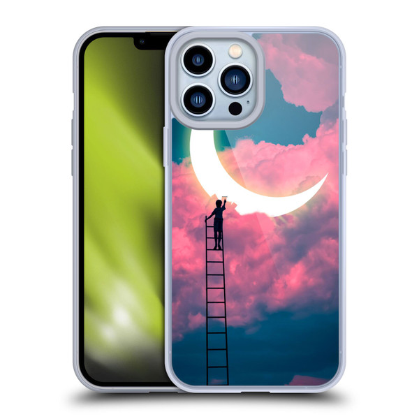 Dave Loblaw Sci-Fi And Surreal Boy Painting Moon Clouds Soft Gel Case for Apple iPhone 13 Pro Max