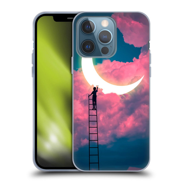Dave Loblaw Sci-Fi And Surreal Boy Painting Moon Clouds Soft Gel Case for Apple iPhone 13 Pro