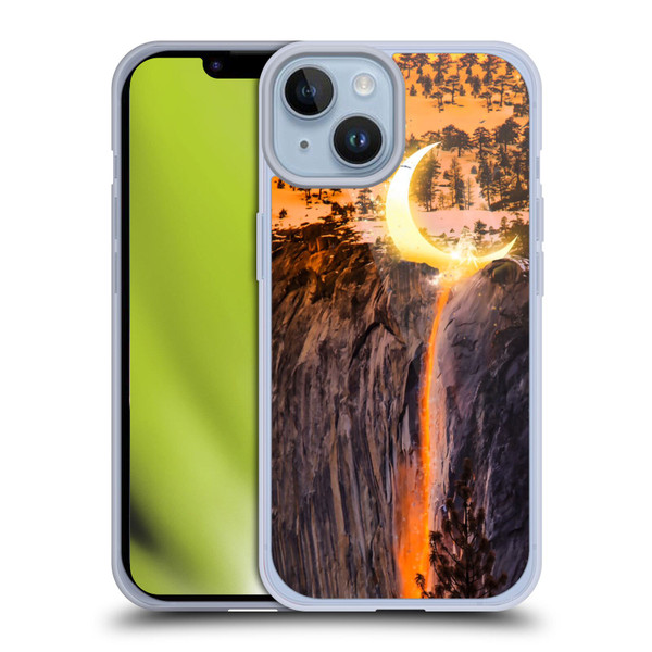 Dave Loblaw Sci-Fi And Surreal Fire Canyon Moon Soft Gel Case for Apple iPhone 14
