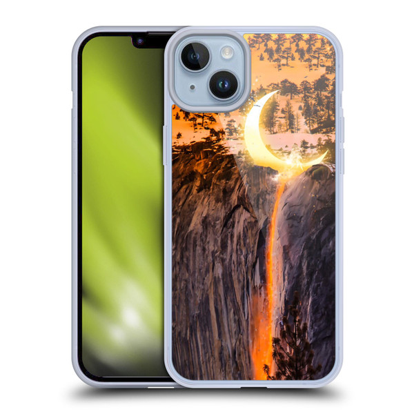 Dave Loblaw Sci-Fi And Surreal Fire Canyon Moon Soft Gel Case for Apple iPhone 14 Plus