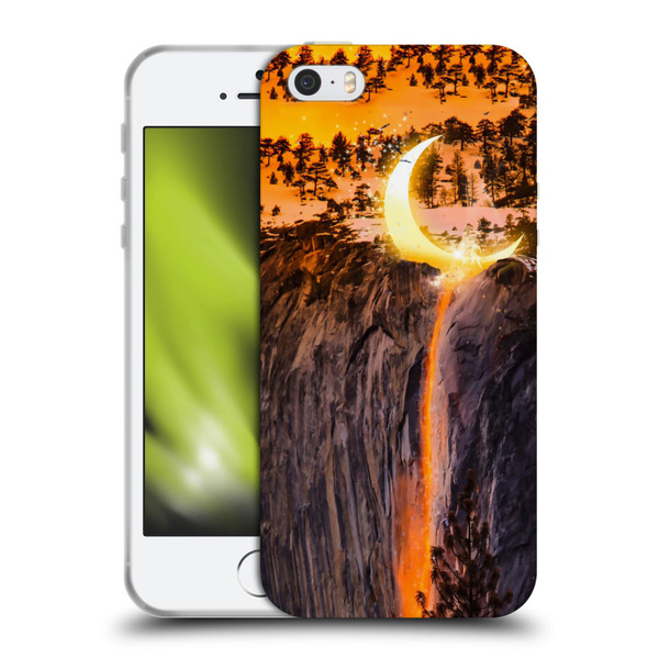 Dave Loblaw Sci-Fi And Surreal Fire Canyon Moon Soft Gel Case for Apple iPhone 5 / 5s / iPhone SE 2016